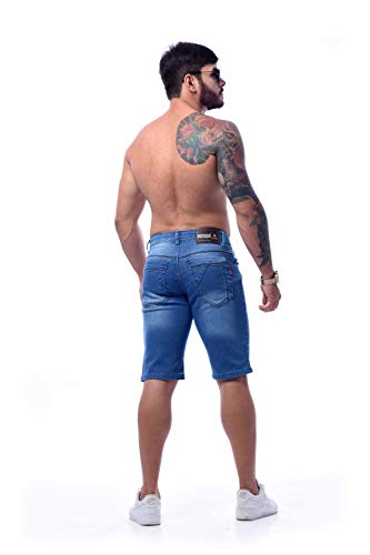 Bermudas Jeans Slim Com Lycra Azul Claro Originais - Zaretã (46)