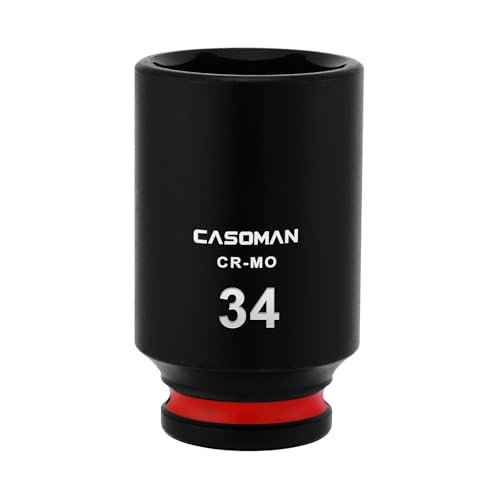 CASOMAN 1/2 Drive x 34mm Deep Impact Socket 6-Point Metric CR-MO