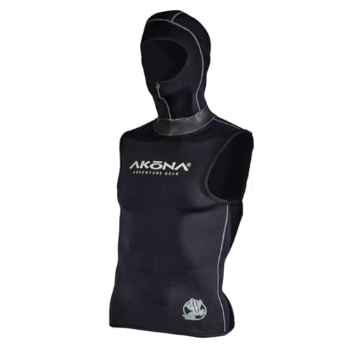 AKONA Quantum Stretch Multi Thickness 5/3mm Hooded Vest with Flow Vent to Eliminate trapped air - X-Large
