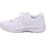 Skechers Performance Women's Women's GO Walk Arch FIT-Motion Breeze Sneaker, White/Silver, 9