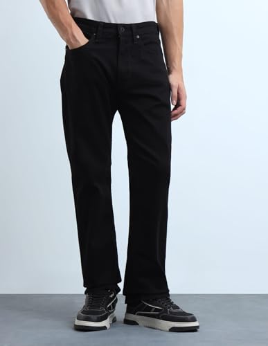 Image of Flying Machine Men's Bootcut Fit Jeans| Solid | Mid Rise | Stretchable | Jeans for Man