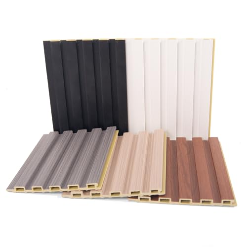 Image of Art3d WPC 3D Wood Textured Slat Wall Panel, 5-Piece Sample Pack, 6 x 6 Inch