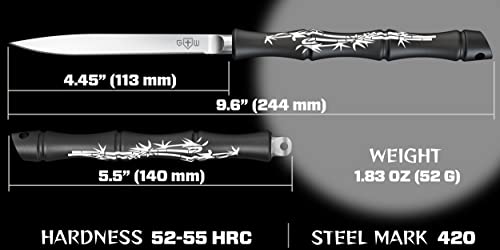 Hidden Knife - 5.5" Kubaton - Small Black Secret Knife - Japanese Utility - Sharp Concealed Knives - Letter And Envelope Opener - Self Defense Pocket Knife For Men And Women - Best Gift Idea 130129 #TOP2