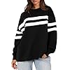 WIHOLL Womens Oversized Sweatshirts Casual Crewneck Long Sleeve Tops Comfy Striped Shirts Fall Fashion Pullover 2024