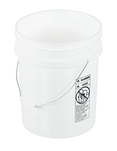 Vestil PAIL-54-PWS Plastic Open Head Pail With Steel Handle, 5 Gallon Capacity, White - Thumbnail 2