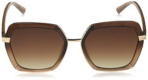 Martha Stewart Women's Ms125 Ombre Uv400 Protective Geometric Hexagonal Sunglasses-Timeless Gifts for Her, 55mm2