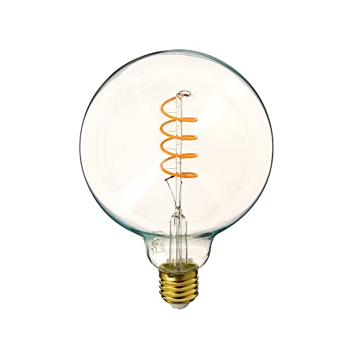 Xanlite Ampoule LED E27 Vintage Globe G125 Culot - Ampoule Vintage Led Filament Angle D'Éclairage 320° - 4W Équivalant 28W 300 Lm - Lumière Blanche Chaude...