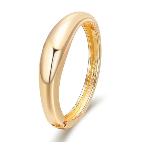 Gold Plated Chunky Bracelets for Women-Gold Open Bangle Cuff Waterproof Birthday Mother's Day Valuntine's Day Christmas Gifts