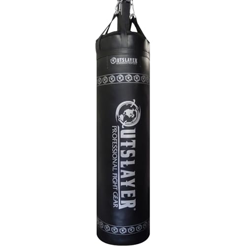 OutSlayer 7ft Pole Punching Bag for Boxing, Muay Thai & MMA: The No-Hang, High-Impact Solution - Made in USA (PoleBag1, Black, Unfilled, 1, 7ft, PoleBag1)