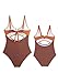 Lxuick Family Matching Wrap Vneck Bathing Suits Slimming Fashion Swimwear Soft Tummy Control High Waist Sets Brown 2-3T