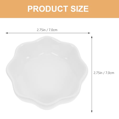 Housoutil Hamster Bowl Pack of 2 - Ceramic, White, Minimal, Small, 7x7x2.4cm, for Hamster Chinchilla, Rabbit - Image 3