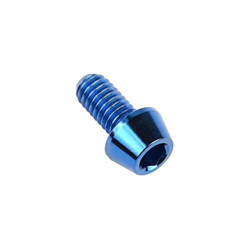 Image of Titanium Ti DIN912 M4 8 10 12 15 20mm Tapered Head Hex Bolts Bicycle Screws Pack of 6 (Blue, M4x8mm)