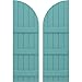 Ekena Millwork ARW401BQ518X78PTH Americraft Five 3 Exterior Real Wood Joined Board-n-Batten Shutters w/Arch Top (Per Pair), 17 1/2"W x 78"H, Pure Turquoise