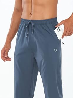 NORTHYARD Men's Athletic Pants Running Workout Joggers Lightweight Gym Jogging Track Casual Sweatpants with Zipper Pockets