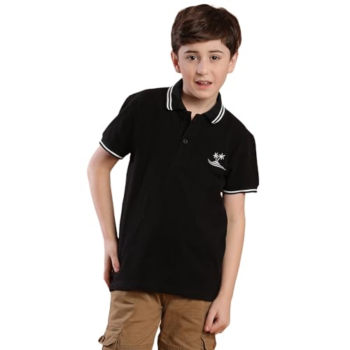 Image of Li'l Tomatoes Boys Pique Polo T-Shirt | Half Sleeve Casual Summer Wear | Soft & Breathable | 9-16 Years