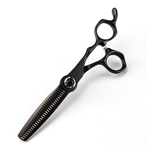 Ciseaux de coiffure en acier 440c noir mat d'une robustesse et longévité remarquables