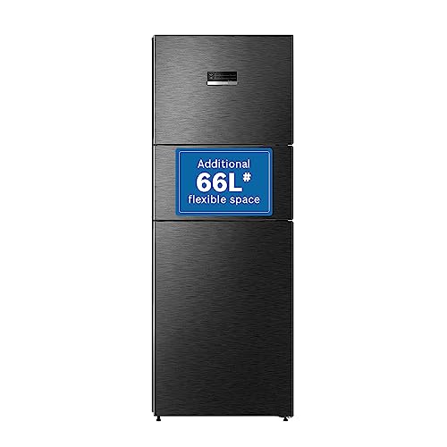 Bosch MaxFlex Convert 332L Inverter Frost Free Triple Door Refrigerator (CMC33K05NI,Convertible,Black Steel)