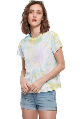 Urban Classics T- Shirt Ladies Tie Dye Boyfriend Tee Femme - Blanc/Multicolore - L