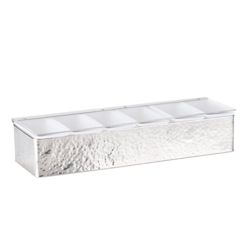 American Metalcraft HMCD6 Hammered S/S 6 Compartment Condiment Holder