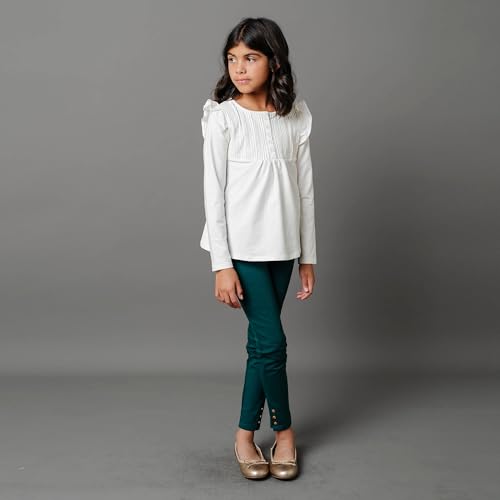 Image of Hope & Henry Girls' Ponte Pants with Button Details