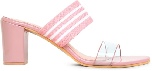 Image of Action Women's Black Suede Platform Sandals| Stiletto Heel| Clear Strap with Striped Band| Ankle Strap Design Black