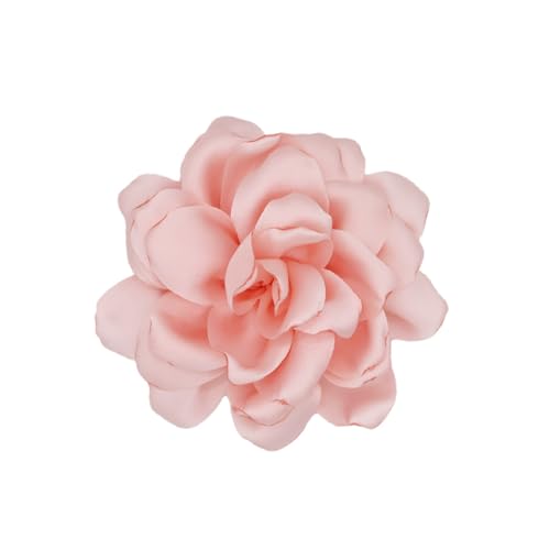 Image of Dainty Satin Rose Brooch with Silk Camellia Flower for Women - Large Lapel Pin, Hair Clip, Wedding Party Accessory