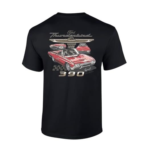 Trenz Shirt Company Ford 1963 Thunderbird 390 Short-Sleeve Mens T-Shirt-Black-XXL