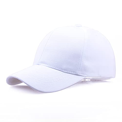 Donkivvy Casquette de baseball pour homme et femme - Réglable - Uni - Unisexe - Taille unique, blanc, Taille unique Cover