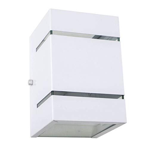 Arandela Branca + LED 5W 6000K luminária Externa Parede Muro 2 Focos Frisos Fachos St327