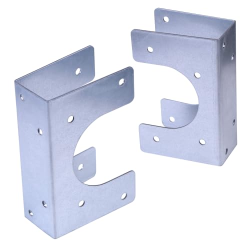 Qlvily 4 Packs Heavy-Duty Galvanized Shoe Brackets Fits up to 2-1/2\" Pipes, 1.5\" Width, 5\" Height, Extra Support for Framing Plumbing Project - Thumbnail 3