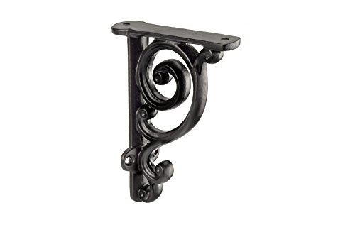 Richelieu Hardware BP9441100900 Decorative Shelf Support Bracket, 3.94", Rustic/Matte Black
