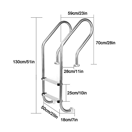 Escalera para Piscina de Acero Inoxidable con 2 Peldaños miniatura 3