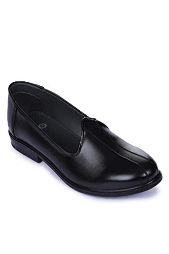 Image of Liberty Fortune NAGRA Non Lacing Loafers for Men - Black & Brown - Synthetic Leather Slip-On with Cushioned Footbed - Stylish Office & Wedding Footwear - Comfortable and Lightweight
