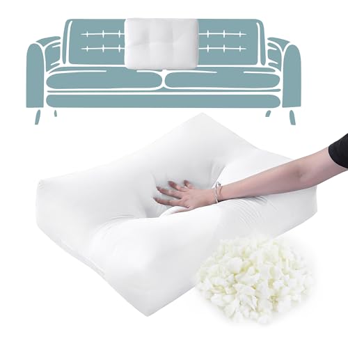 HOMBYS Shredded Foam Sofa Back Cushions, Supportive Back Cushion Replacement for Couch, Stuffing Filling Lumbar Support Pillow for Couch, Bed, Floor, (26"x19"x5") by HOMBYS - Used condition - US$26.39