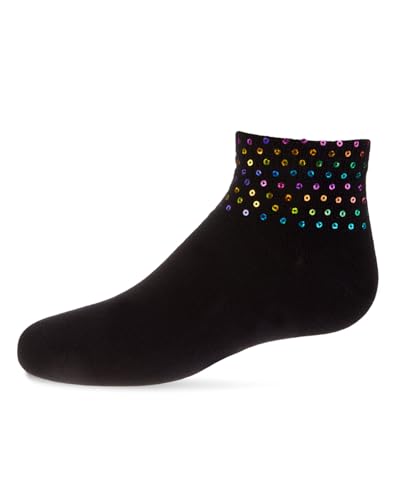 MeMoi Multicolor Sequin Cotton Blend Girls Anklet Sock