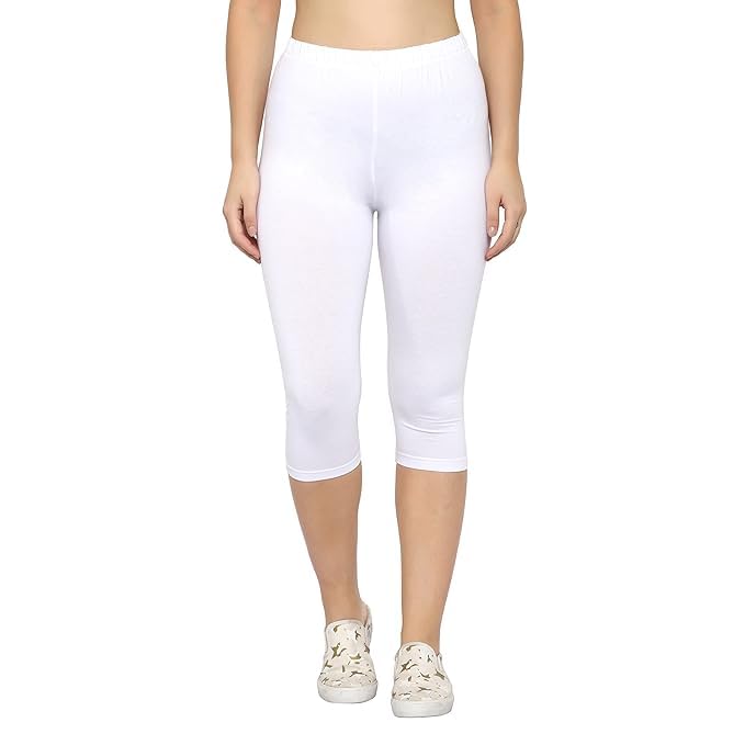 Women's High-Waist Capri Leggings, Black, Athletic Workout Pants-image-22