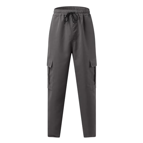 Casual Cargo Pants for Mens Jogging Hiking Work Office Trousers Elastic Waist Drawstring Wide Leg Pants with Pockets4
