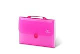 Lightahead LA-7557 Expanding File Folder with handle and insert button with 12 pockets. Available in Colors Blue, Pink (PINK)