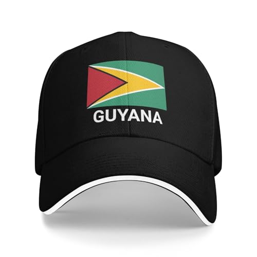 Support Drapeau Guyana Casquette Guyanais Casquettes pour Hommes Femmes I Stand avec Guyana Baseball Cap Trucker Chapeaux, noir, Taille unique