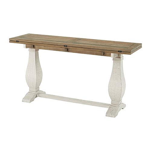 Martin Svensson HomeNapa, Flip Top Sofa Console Table, White Stain and Reclaimed Natural