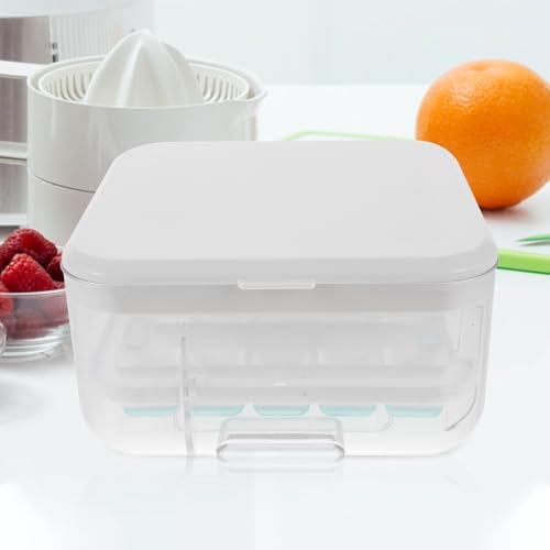 Molde para cubitos de hielo de silicona con tapa blanca miniatura 6