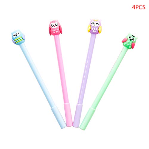 CADANIA Penna Gel, 4 Pezzi 0,5 mm Gufo Kawaii