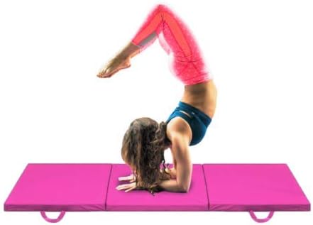 Miniatura 8 de 5 Star TD Colchoneta de gimnasia de 2 x 6 pulgadas, triple pliegue, 2 pulgadas de grosor, plegable, con 2 asas de transporte para gimnasia, yoga,