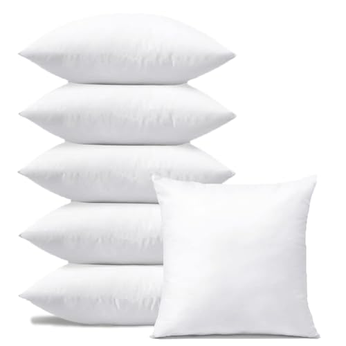 KINGNET Relleno cojin 45x45 cm hipoalergénicas para Funda Cojin Decoración y para Almohada de Cama (Pack 6 Unidades)