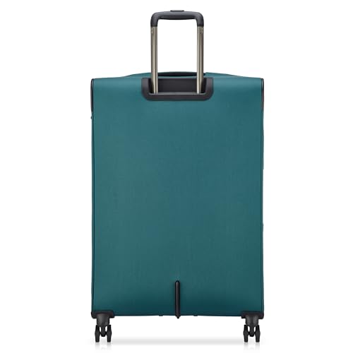 Image of DELSEY PARIS Sky Max 3.0 Checked Suitcase 28 Inch Large, Lightweight Softside Expandable Luggage, Spinner Wheels, Soft Touch Handle, Teal Blue