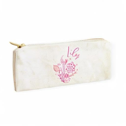 Image of The Cotton & Canvas Co. Personalized Name Pink Floral Small Cosmetic Case and Travel Pouch for Office and On the Go