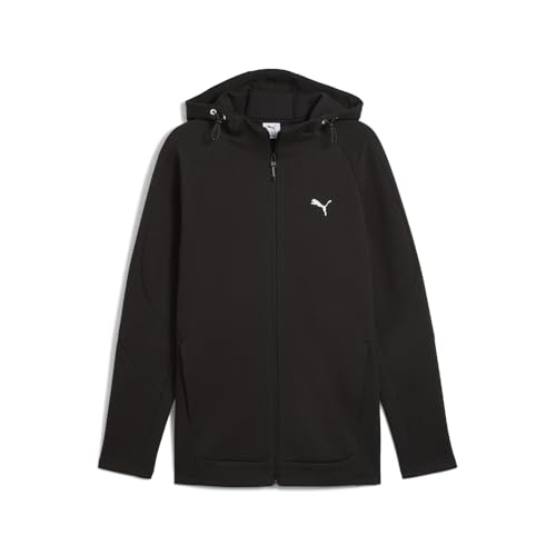 PUMA Mens Evostripe Full-Zip Hoodie Athletic Outerwear Casual Moisture Wicking - Black