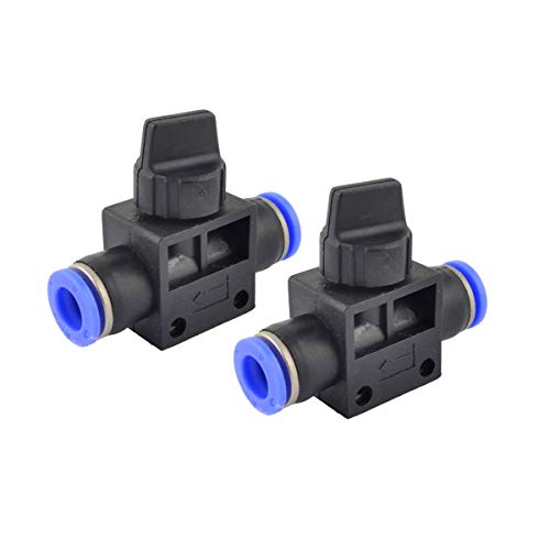 2 PCS 1/4 Turn Blue Black Plastic 8mm Hose Pipe Fitting Coupler Ball Valve