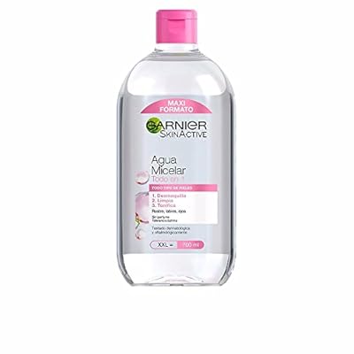 Garnier Skin Active  Agua Micelar Clásica Todo en Uno  Desmaquillante  Limpiador Facial  Limpia Rostro  Labios y Ojos  Sin Aclarado  para Todo Tipo de Pieles  Formato Maxi  700 ml