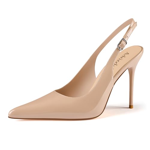 Image of Adrizzlein Slingback Heels for Women Stiletto High Heels Pumps